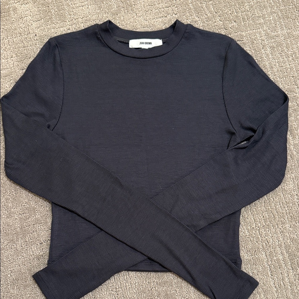 Joah Brown Charcoal Ribbed Long sleeve